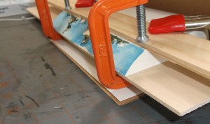 foredge painting clamped in progress