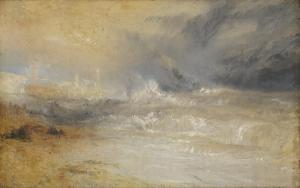 Waves Breaking on a Lee Shore at Margate (Study for 'Rockets and Blue Lights') c.1840 Joseph Mallord William Turner 1775-1851 Accepted by the nation as part of the Turner Bequest 1856 http://www.tate.org.uk/art/work/N02882